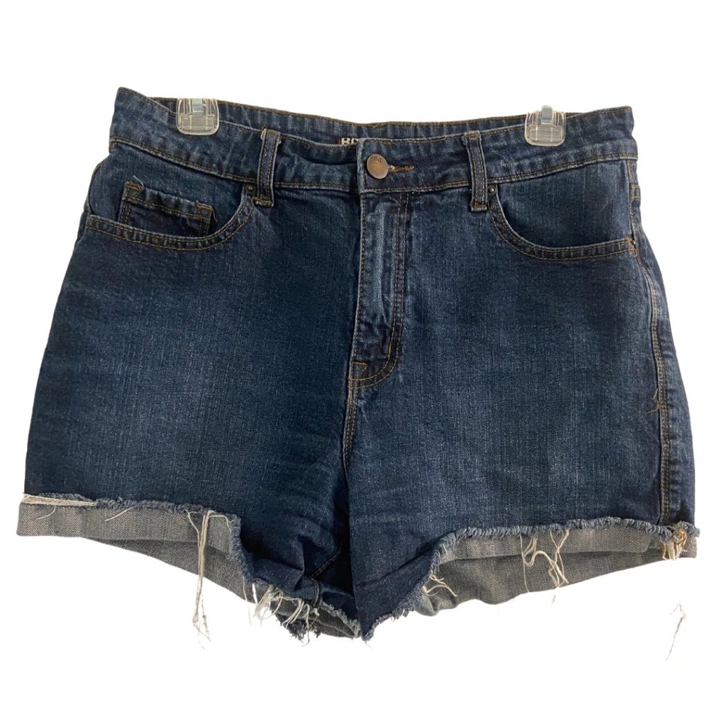 BDG high rise distressed hem Blue Jean Shorts sz 32 or sz 14